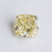 front view of 2.20 carat cushion cut lab grown diamond yellow