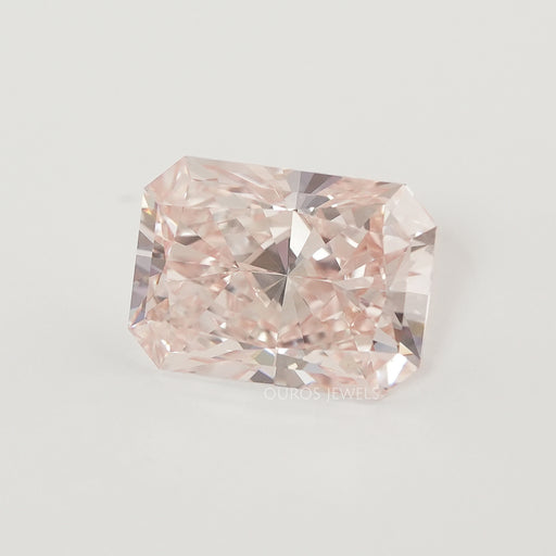 front view 8.04 carat certified pink radiant cut lab grown diamond loose