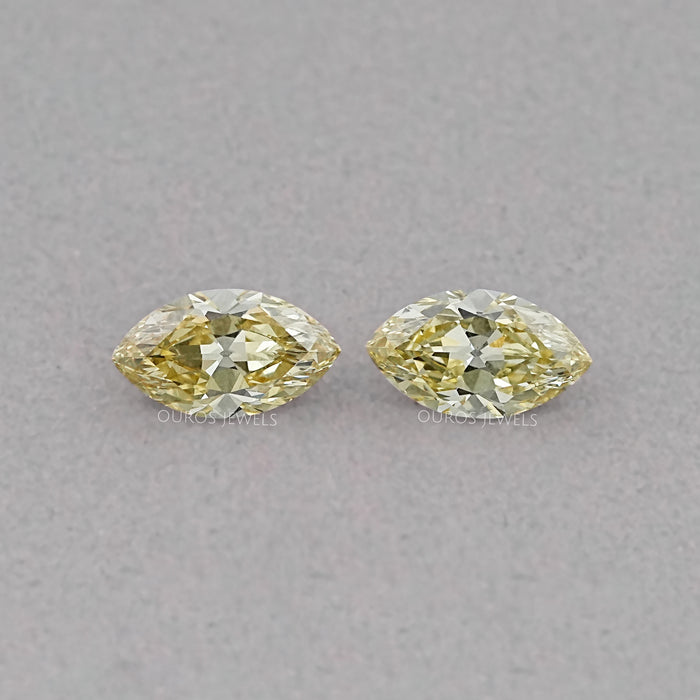 Old Mine Marquise Cut Lab Grown Diamond - Fancy Intense Yellow