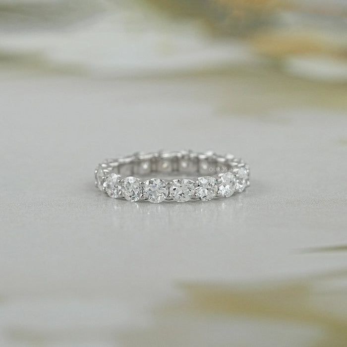 Old European Round Cut Lab Diamond Full Eternity Wedding Band