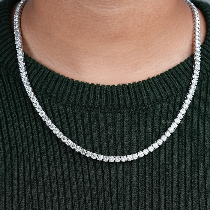 Round  Cut Lab Diamond Tennis Necklace - 4.50 MM