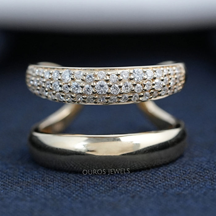 Gold Double Domed Open Cuff Ring