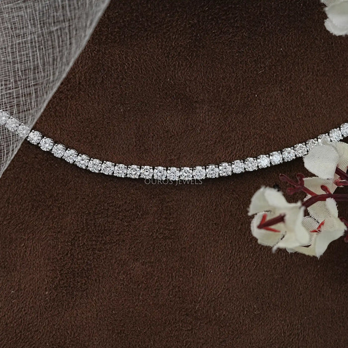 3.00 MM  Round Cut Lab Grown Diamond Stunning Necklace