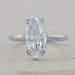 front angle view of old mine moval cut diamond solitaire engagement ring