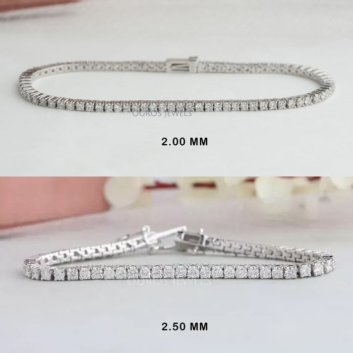 2.50 MM Brilliant Round Cut Eco Frindly Diamond Bracelet