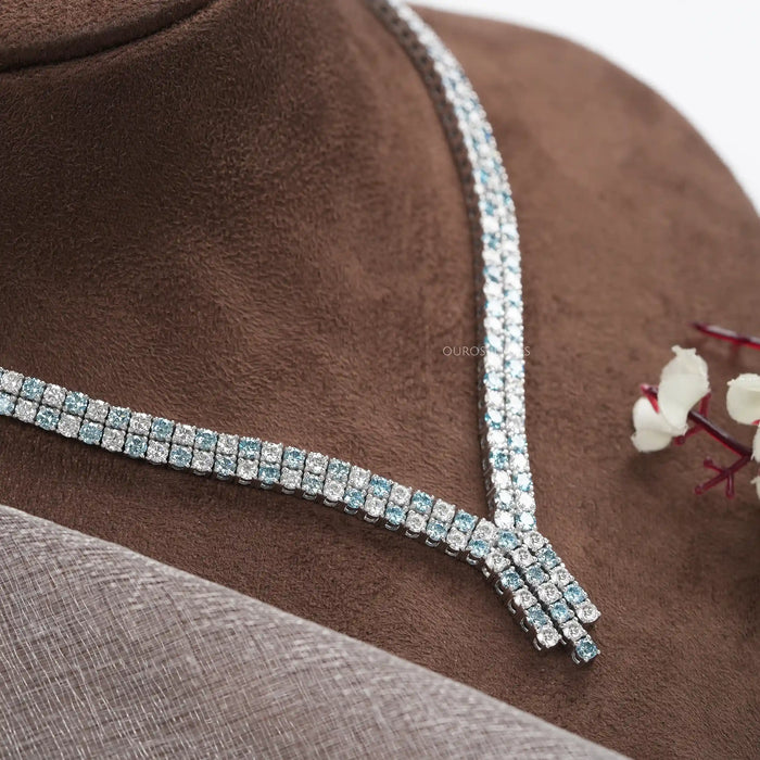 Round Cut Diamond Bridal Necklace