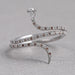 front view of round-cut brown lab diamond colored snake ring for engagement