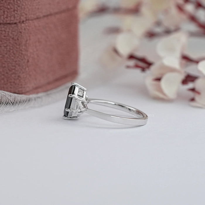 Black Dutch Marquise Cut Accent Anniversary Ring