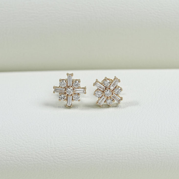 Antique Baguette Cut Lab Diamond Earrings