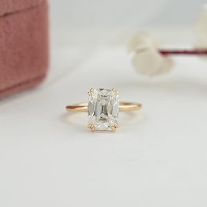 Old Mine Cushion Lab Diamond Solitaire Ring