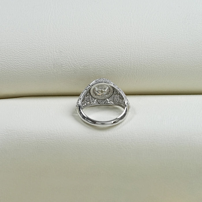 Old European Round Cut With Milgrain Work Ring