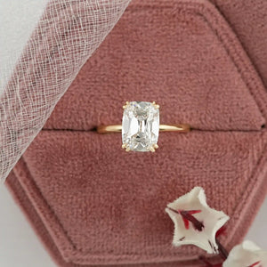 Old Mine Cushion Lab Diamond Solitaire Ring