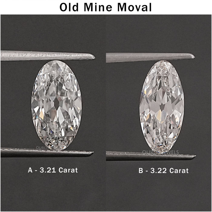 Labordiamant in Moval-Form – Alter Minenschliff