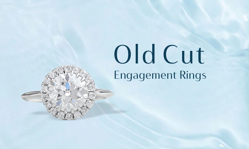 Image showing antique and vintage old cut lab-grown diamond engagement rings
