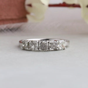 Cushion Cut Lab Grown Diamond  Five Stone Ring