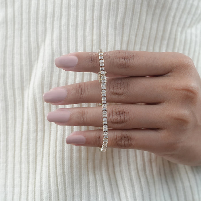 Lab Grown Emerald Cut Diamond Bracelet
