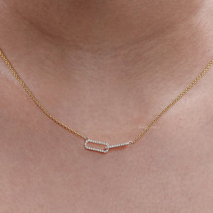 Open Rectangle Round Lab Diamond Interlinked Pendant