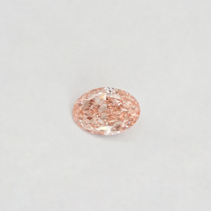 oval shape lab created diamond  in pink color
