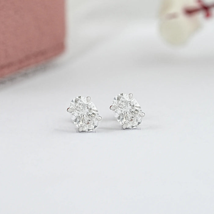 Oval Cut Lab Grown Diamond  Stud Earrings