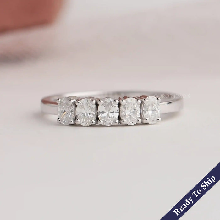 Five Stone Oval Diamond  Wedding Ring
