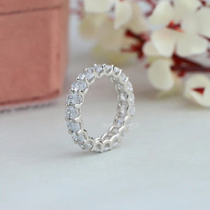 white gold oval diamond eternity band