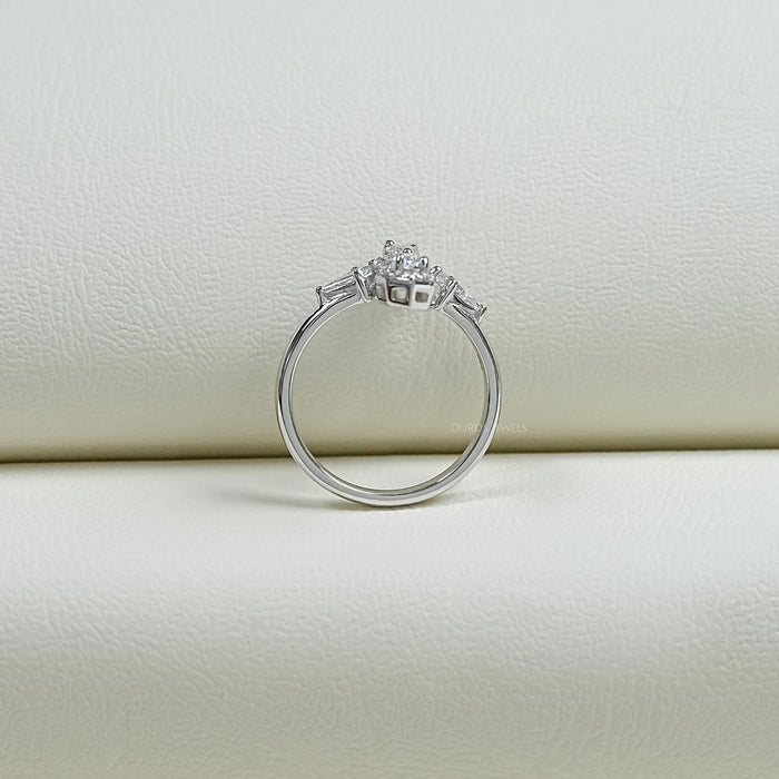 Two Stone  Step Cut Pear Lab Diamond  Ring