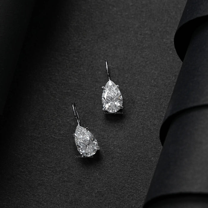 Pear Cut Lab Diamond Dangle Earrings