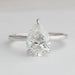 top view of pear cut certified diamond solitaire engagement ring