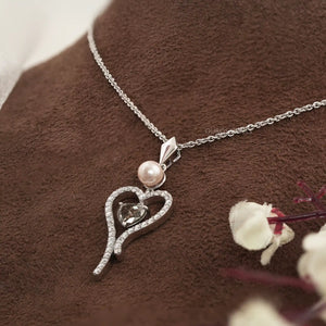 Pearl And Olive Heart Diamond Pendant