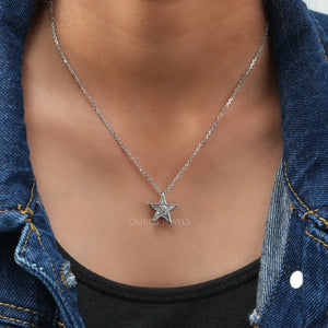 Pie Cut Diamond Star Shape Pendant