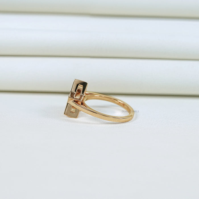 Pie Cut Bezel Setting Solitaire Engagement Ring