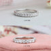 front view of round lab grown diamond half eternity wedding band