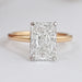 top view of 2.50 carat radiant cut diamond hidden halo wedding ring