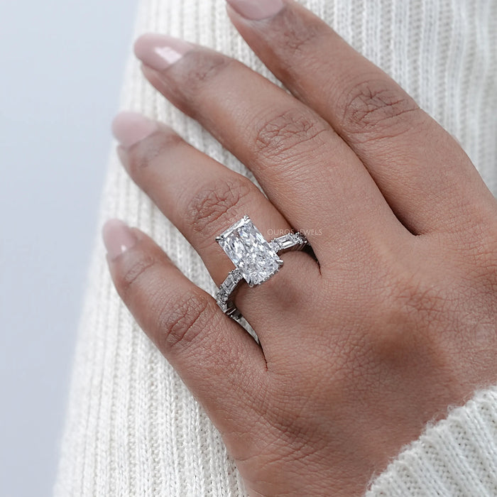 Radiant Cut Lab Diamond Engagement Ring