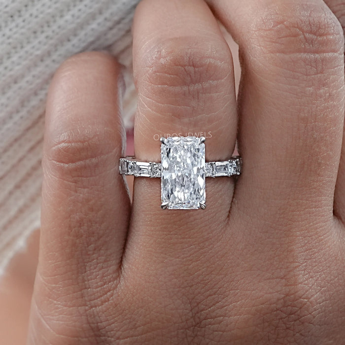 Radiant Cut Lab Diamond Engagement Ring