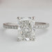 front view of radiant cut hidden halo solitaire diamond ring engagement white gold