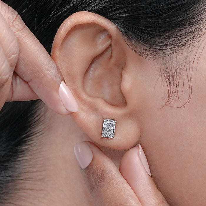 IGI Certified Radiant Cut Lab Grown Diamond Stud