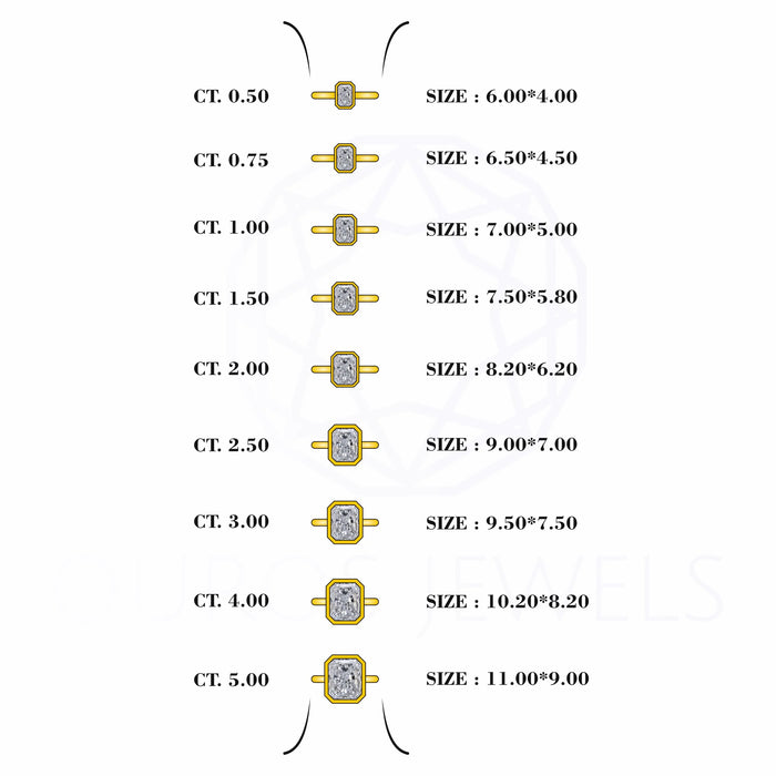 Radiant Diamond Bezel Set Engagement Ring