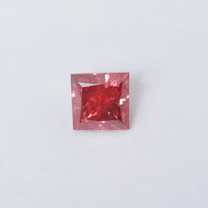 2.00 Carat  Red Princess Cut Lab Grown Diamond