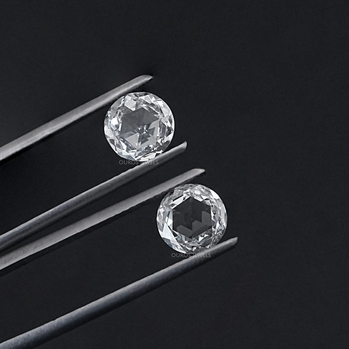 Rose Cut Round Lab Diamond Matching Pair