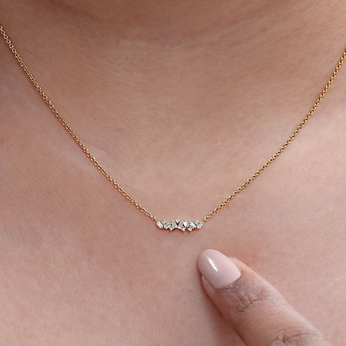 Baguette And Round Lab Diamond Pendant