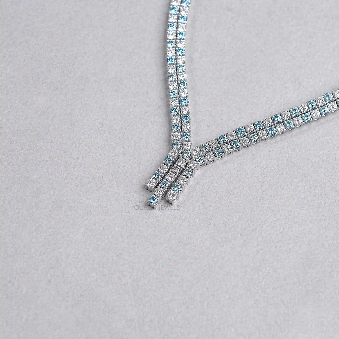 Round Cut Diamond Crystal Bridal Necklace