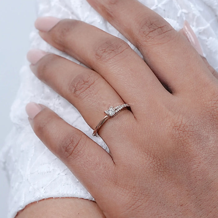 Round Lab Diamond Cat Face Engagement Ring