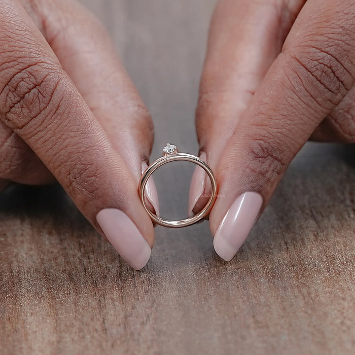 Round Lab Diamond  Solitaire Engagement  Ring