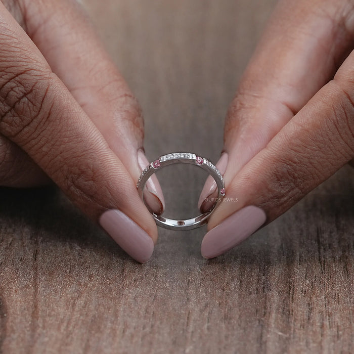 Round Cut Lab Diamond Stacking Band