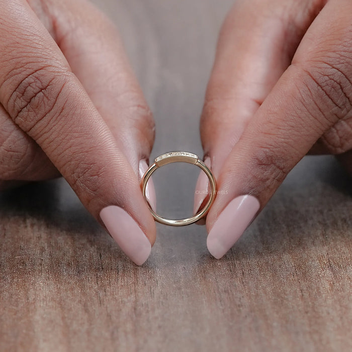 Round Lab Diamond Dainty Wedding Ring