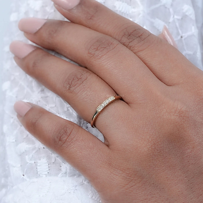 Round Lab Diamond Dainty Wedding Ring