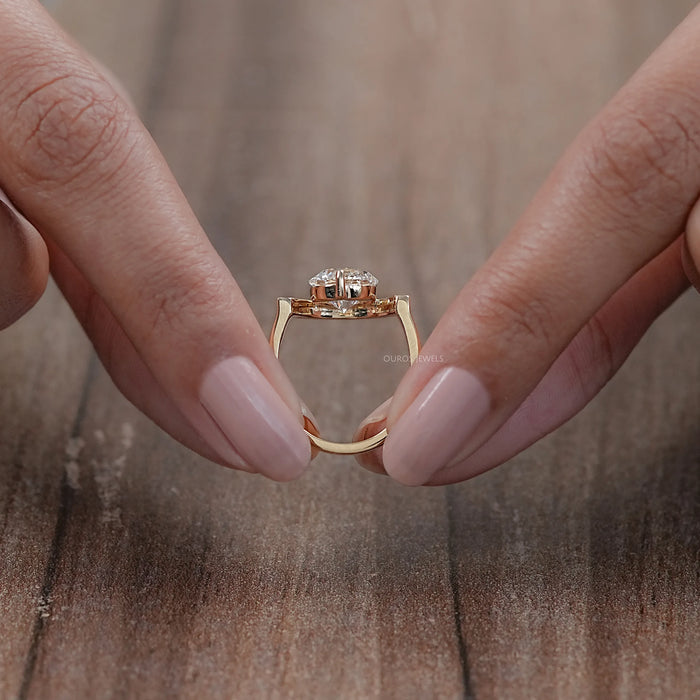 Half Halo Round Lab Diamond Engagement Ring