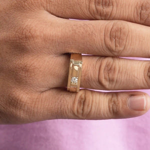 A Men wearing Round Lab Grown Diamond Ring for Men