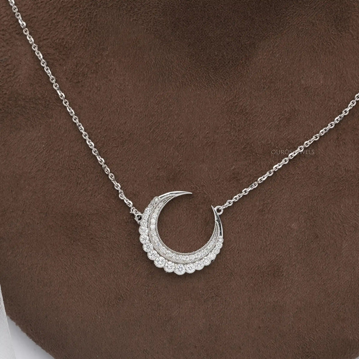 Diamond crescent moon necklace discount